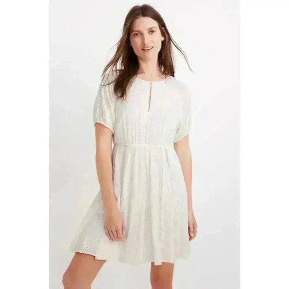 Madewell Eyelet Tassel-Tie Mini Dress Size 10 - Picture 4 of 14